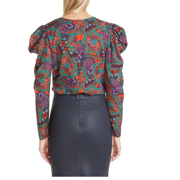 1 hour sale. Veronica Beard, Simmons Paisley floral silk blend tops - Picture 4 of 10
